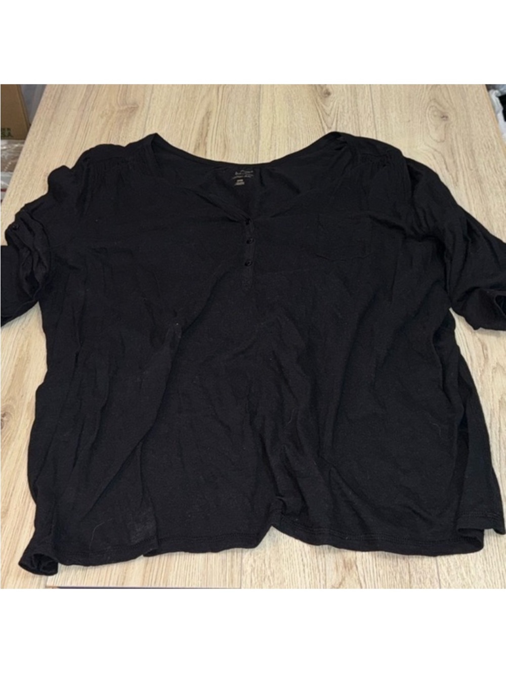Lane Bryant cool and casual black short sleeve shirt top
